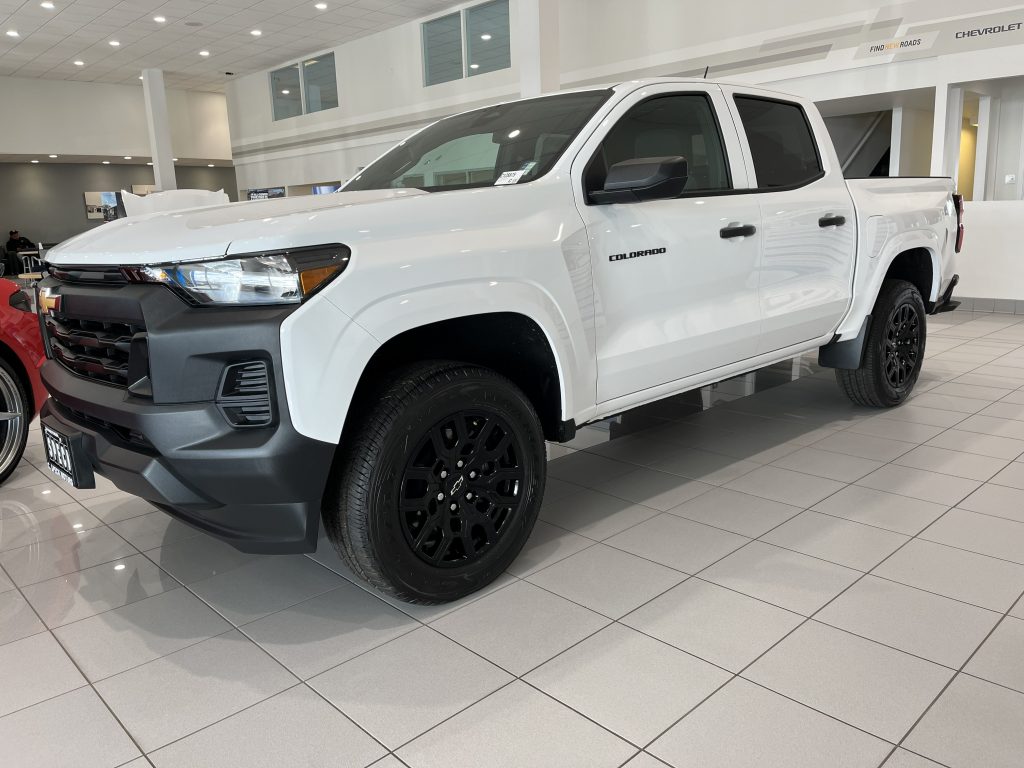 Image of a Chevrolet Colorado on the showroom floor