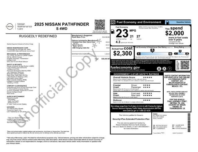 2025 Nissan Pathfinder S