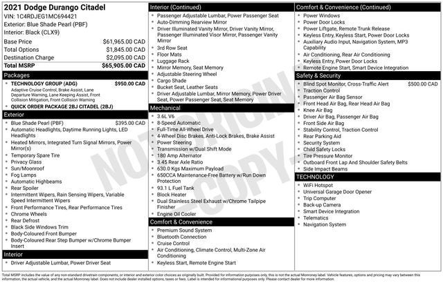2021 Dodge Durango Citadel