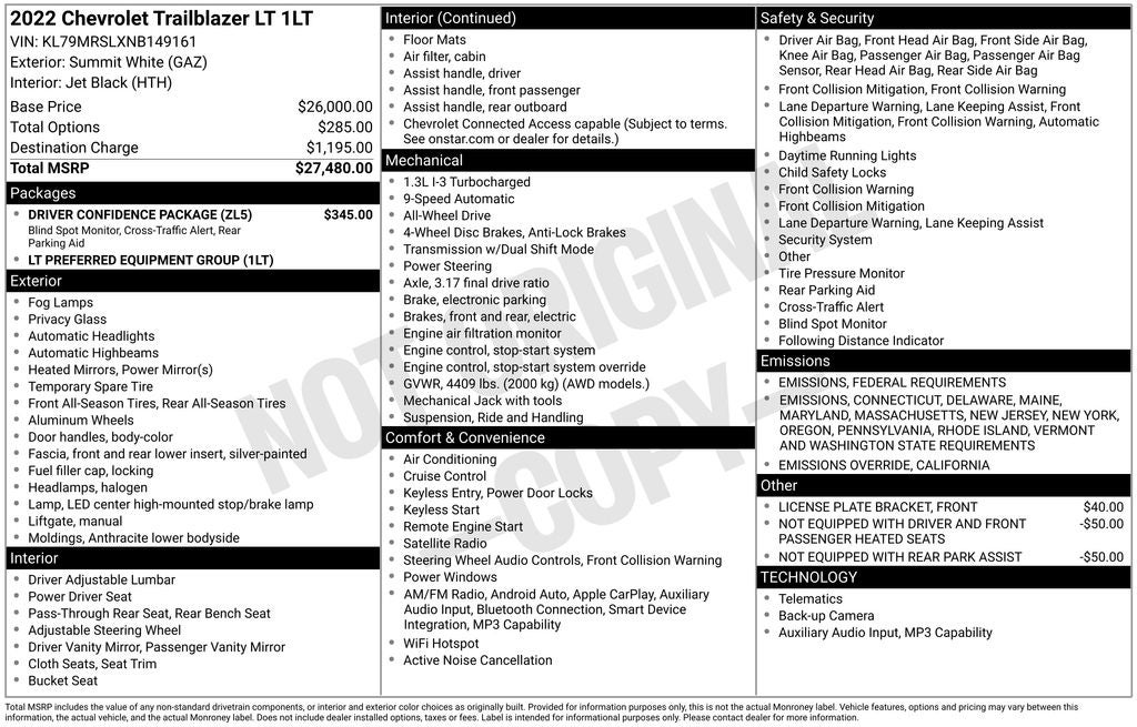 2022 Chevrolet TrailBlazer LT
