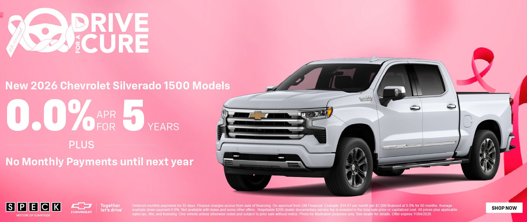 0 apr for 5 years new chevy silverado 1500