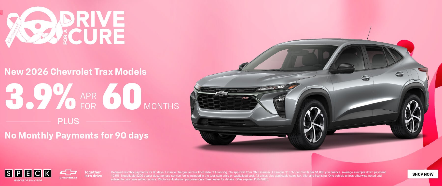 3.9 apr for 60 months new chevy trax