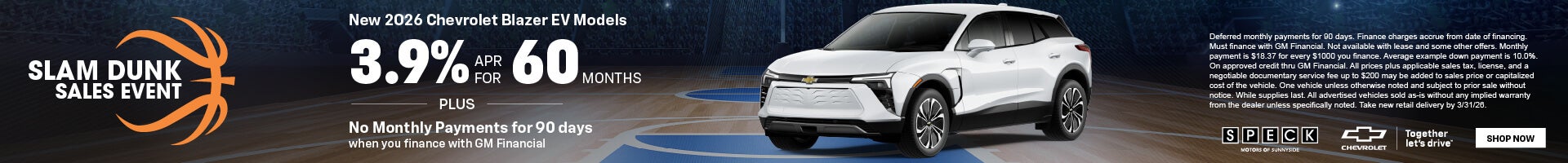 3.9 for 60 months on new chevy blazer ev