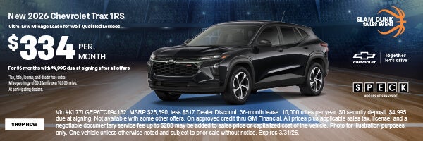 chevy trax 334 per month lease
