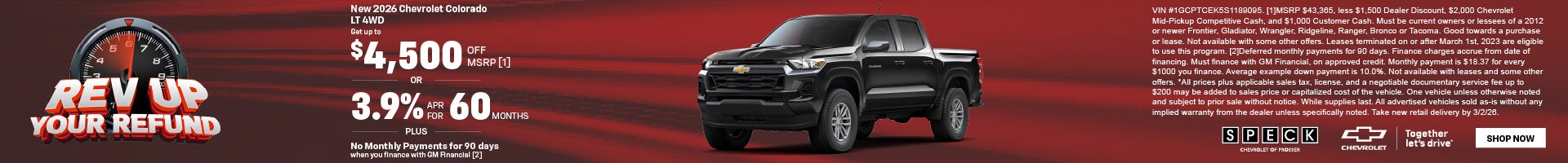 4500 off msrp on a new chevy colorado