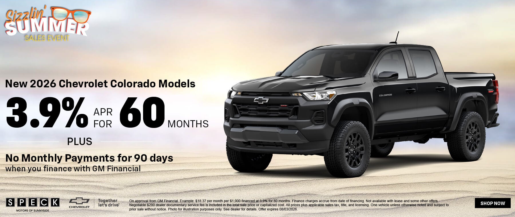 3.9 apr for 60 months chevy colorado