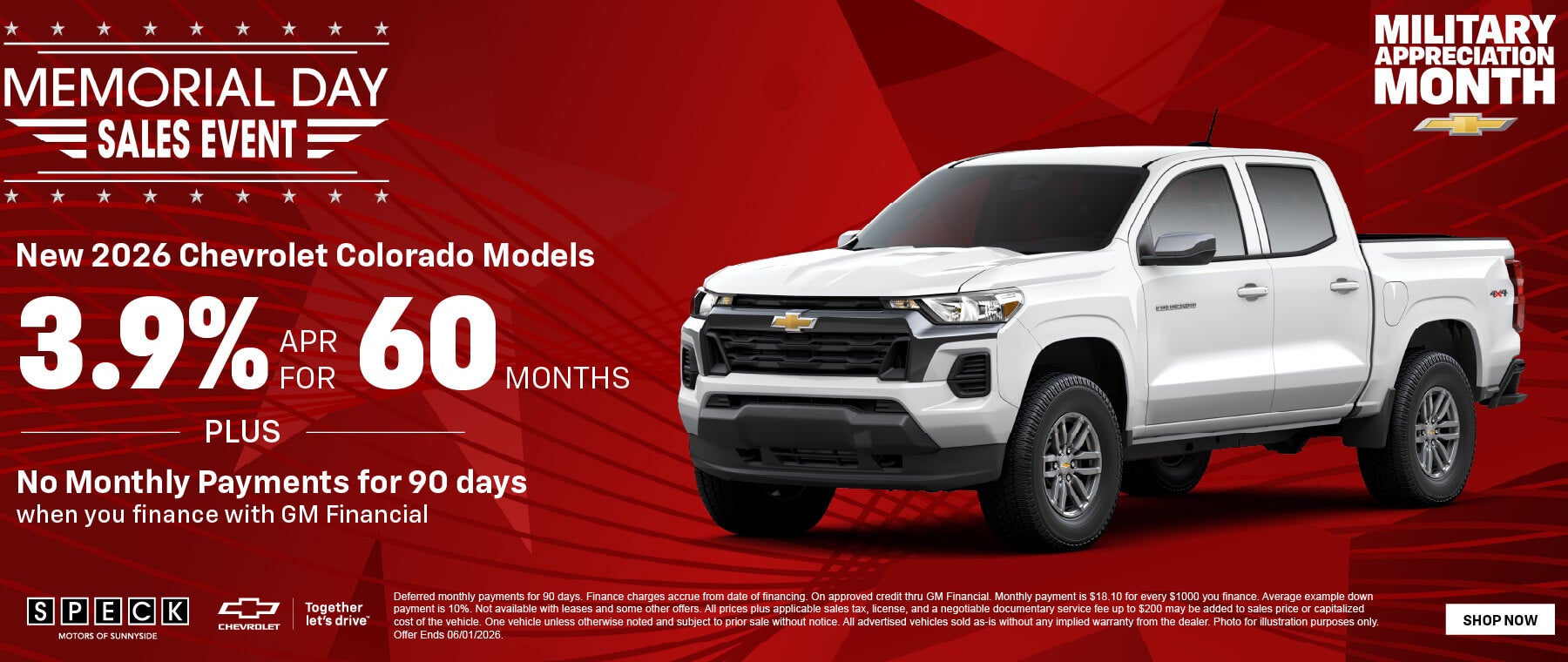 3.9 apr for 60 months chevy colorado