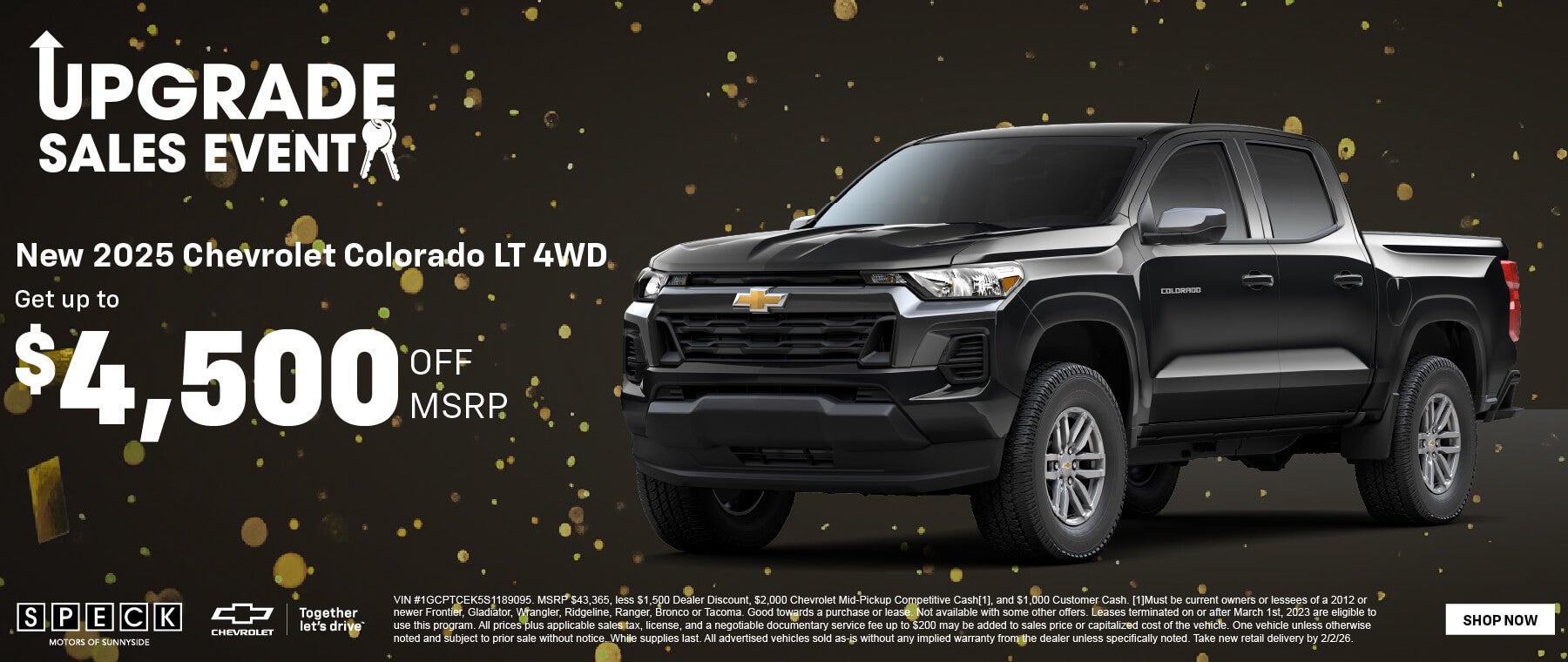 4500 discount on a 2025 chevrolet colorado