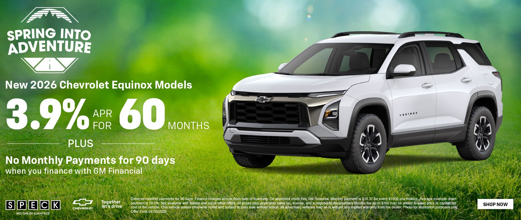 3.9 apr for 60 2026 chevy equinox