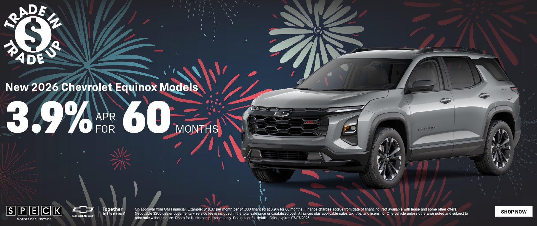 3.9 for 60 months chevy trailblazer