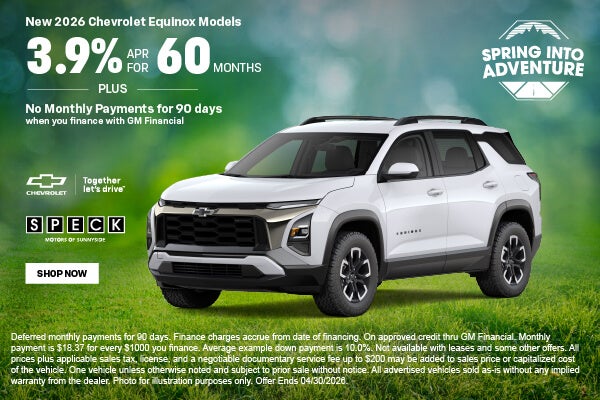 3.9 apr for 60 2026 chevy equinox