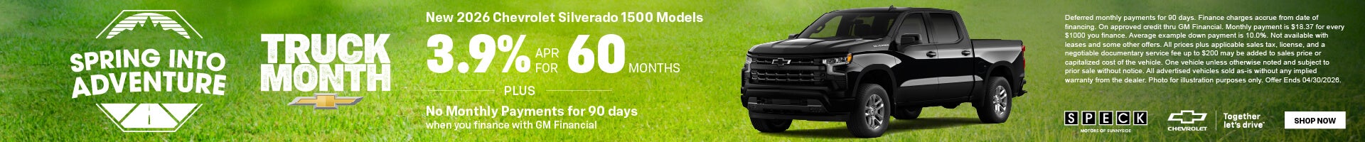 3.9 apr for 60 months new chevy silverado 1500 models