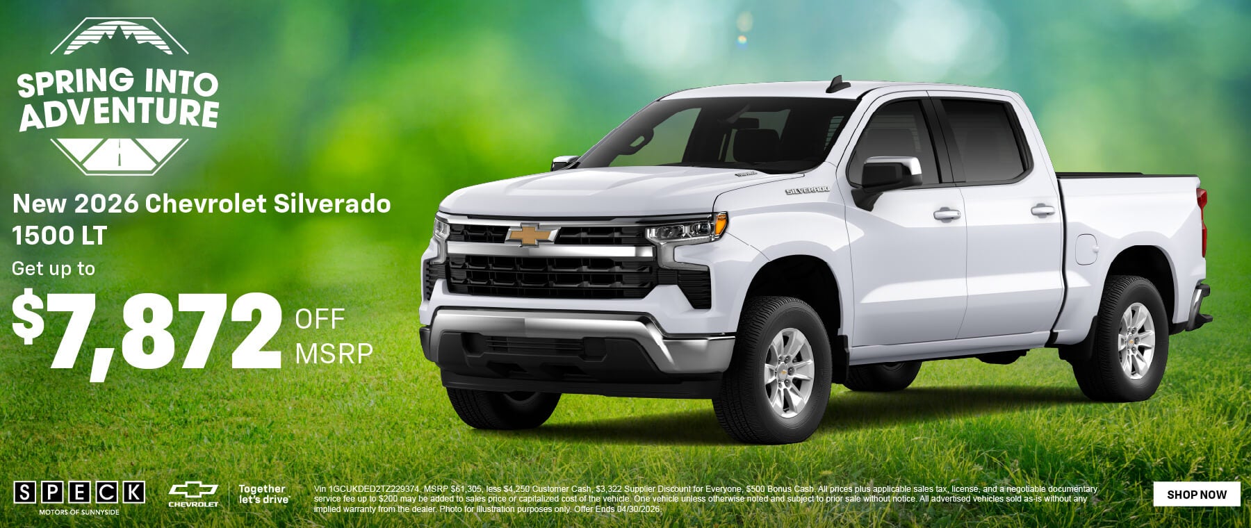 7,872 discount on 2026 chevy silverado