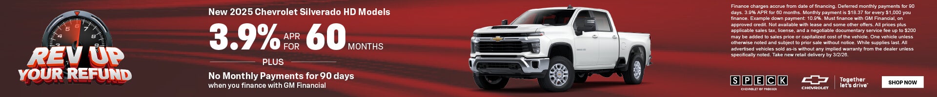 3.9 apr for 60 months on a silverado hd