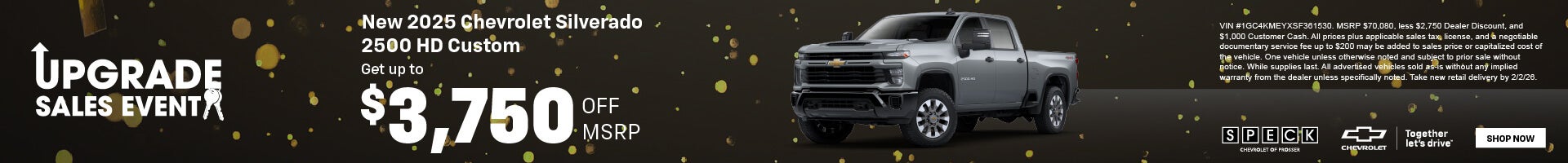 3750 off on a 2025 chevy silverado 2500