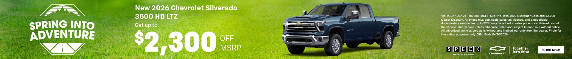 2300 off msrp new chevy silverado 3500