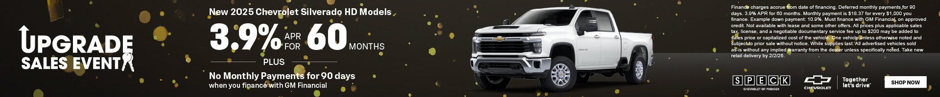 0% apr for 60 month 25 silverado hd models