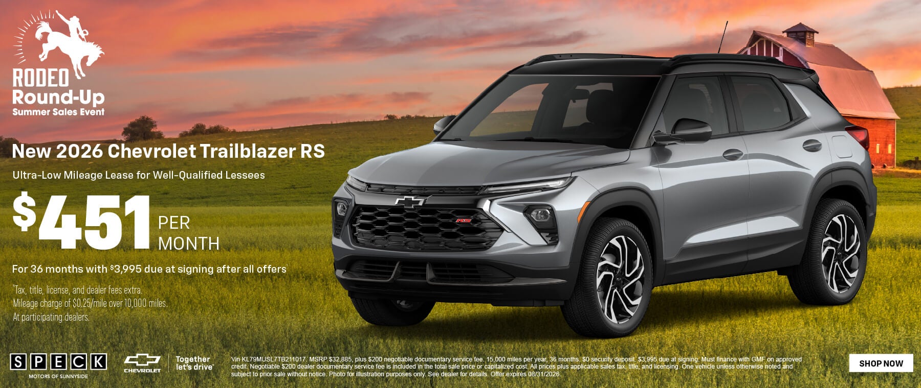 451 per month lease chevy trailblazer
