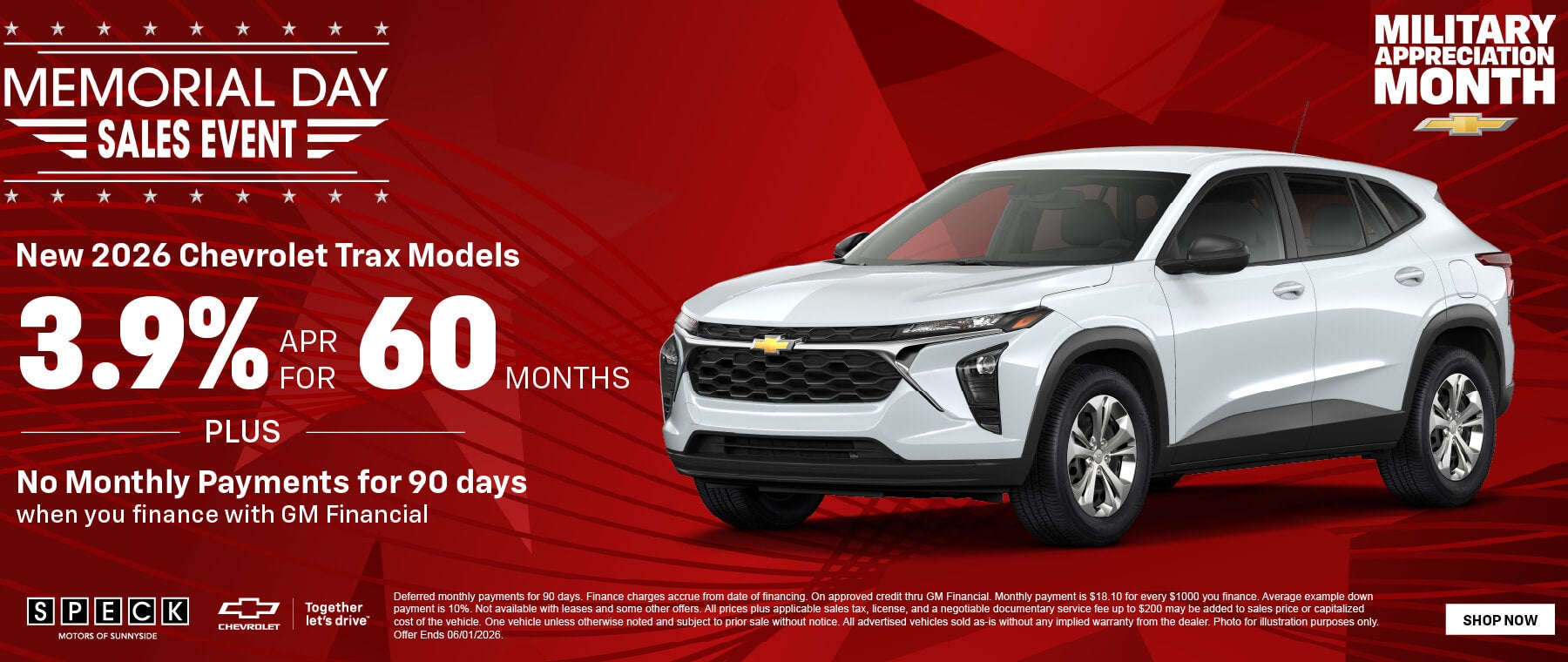 3.9 apr for 60 months chevy trax