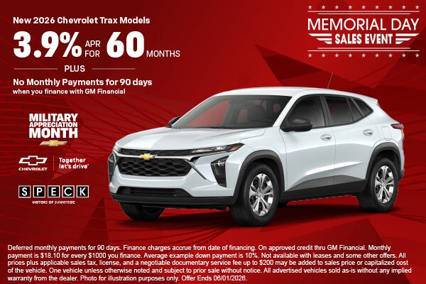 3.9 apr for 60 months chevy trax