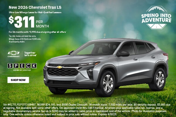 311 lease payment 2026 chevy trax