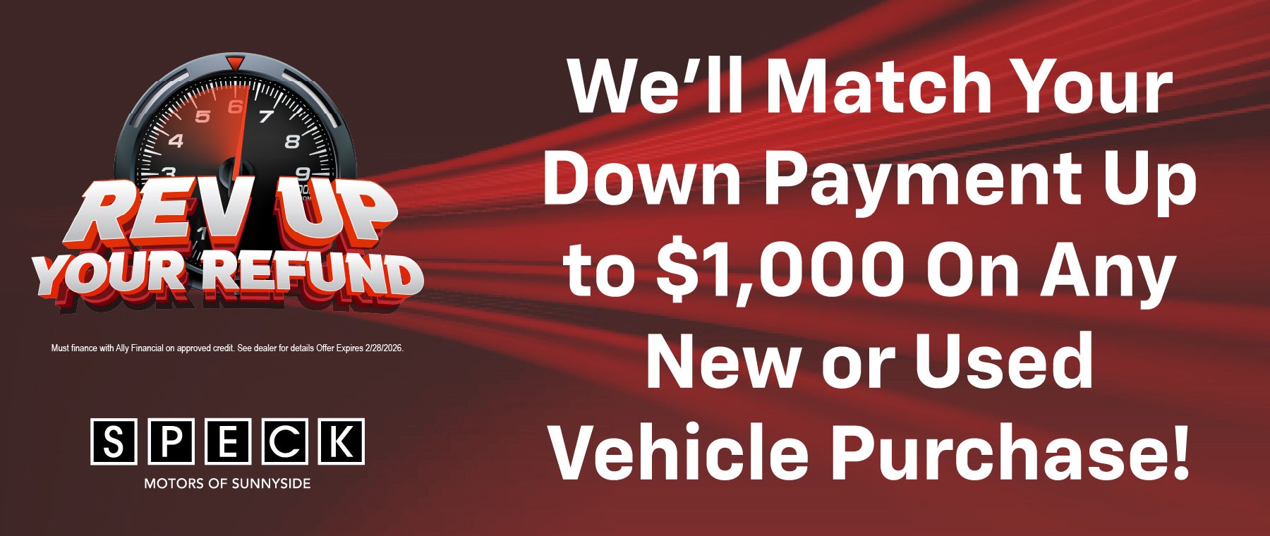 we'll match your down payment up to 1,000 