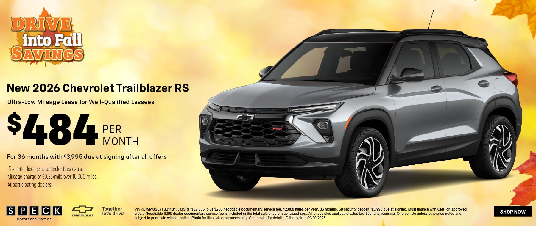 484 per month lease chevy trailblazer